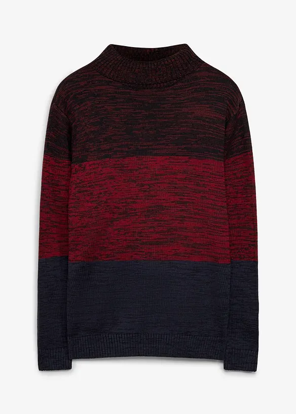 Maglione a collo alto in misto cotone morbido, bonprix