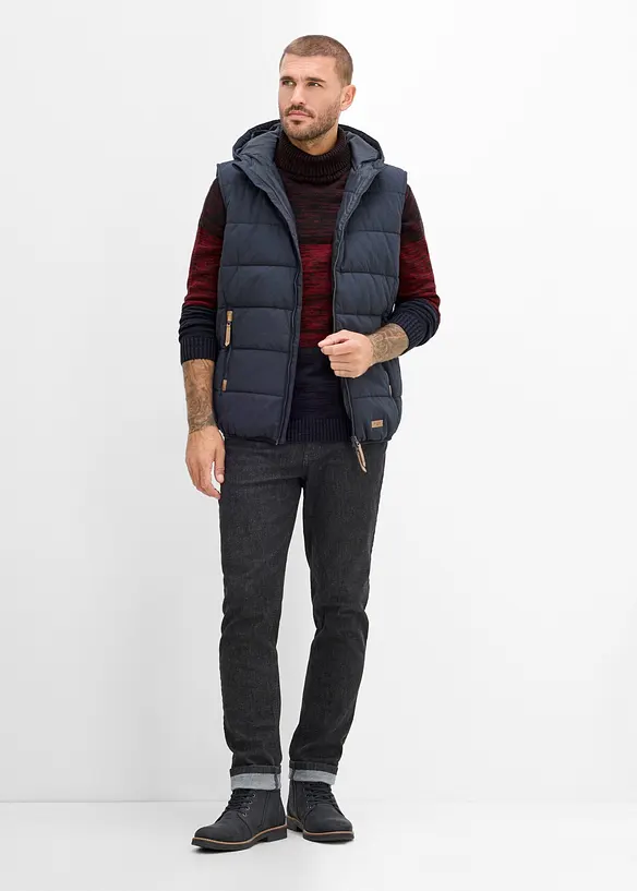 Maglione a collo alto in misto cotone morbido, bonprix