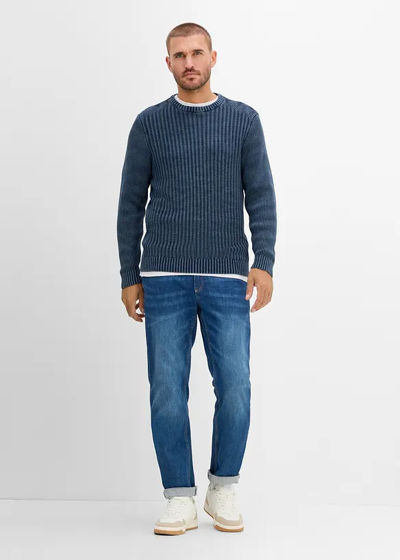 Maglione in  filato grosso effetto usato in puro cotone, bonprix