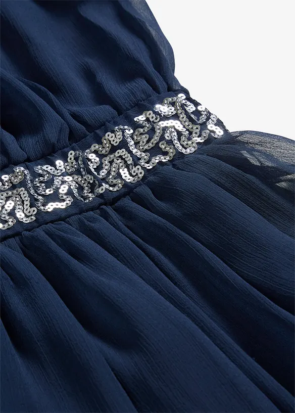 Abito in chiffon con fascia di paillettes, bonprix