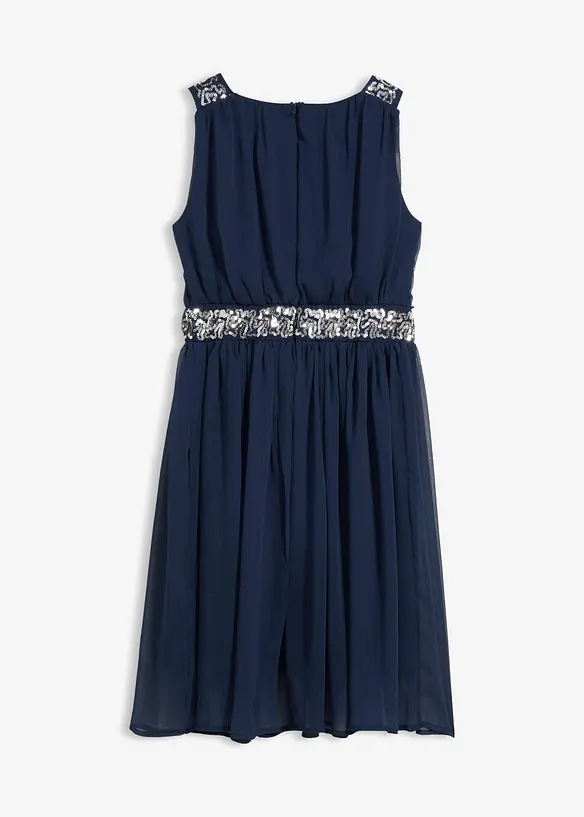 Abito in chiffon con fascia di paillettes, bonprix