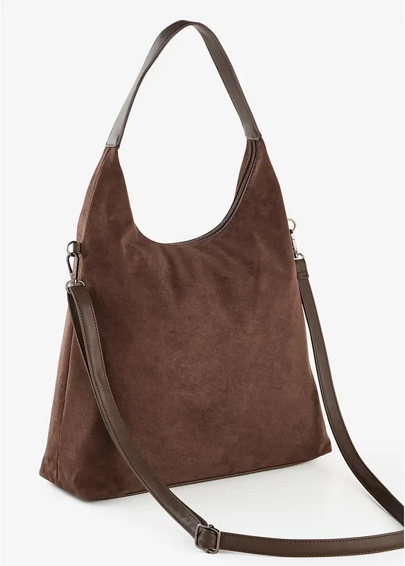 Borsa a sacco in similpelle scamosciata, bonprix