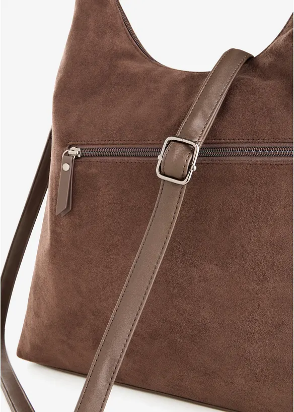 Borsa a sacco in similpelle scamosciata, bonprix