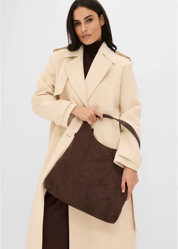 Borsa a sacco in similpelle scamosciata, bonprix