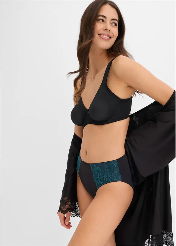 Slip alto in microfibra con pizzo (pacco da 3), bonprix