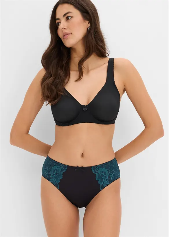 Slip alto in microfibra con pizzo (pacco da 3), bonprix