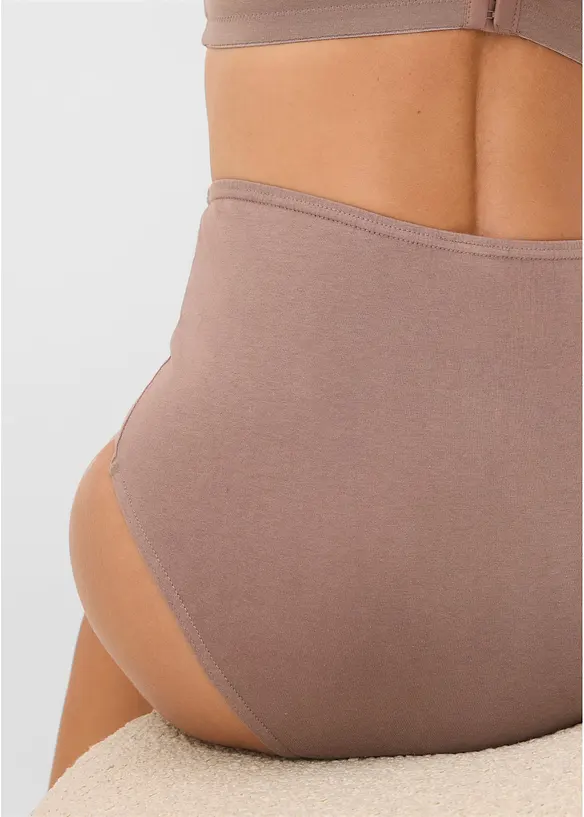 Slip a vita alta con cotone biologico (pacco da 4), bonprix