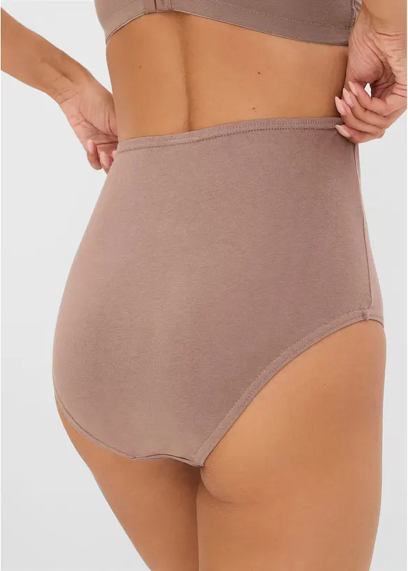Slip a vita alta con cotone biologico (pacco da 4), bonprix