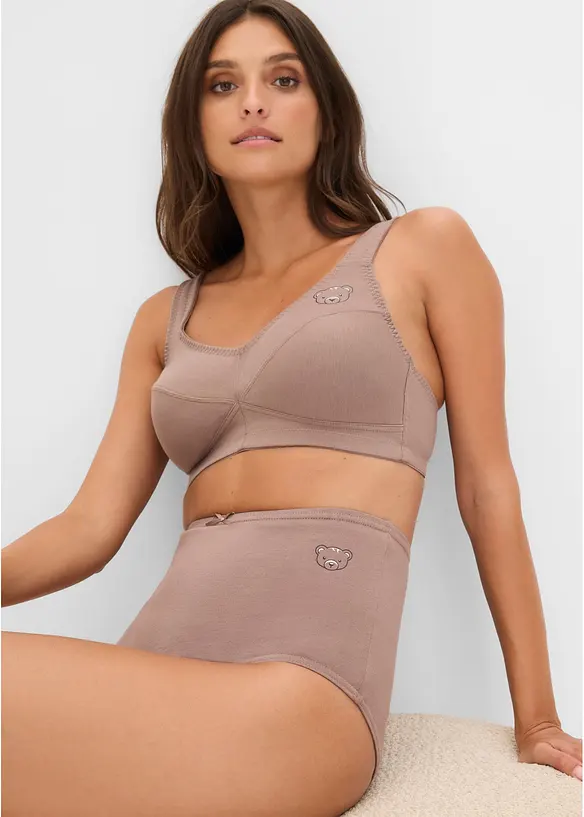 Slip a vita alta con cotone biologico (pacco da 4), bonprix
