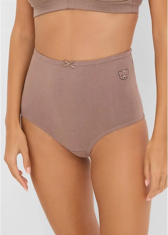 Slip a vita alta con cotone biologico (pacco da 4), bonprix