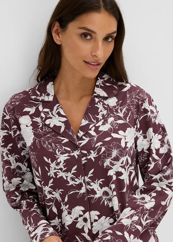Camicia da notte in puro cotone con bottoni, bonprix