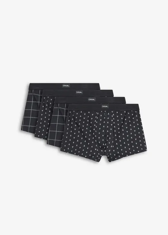 Boxer aderenti con morbido cotone (pacco da 4), bonprix