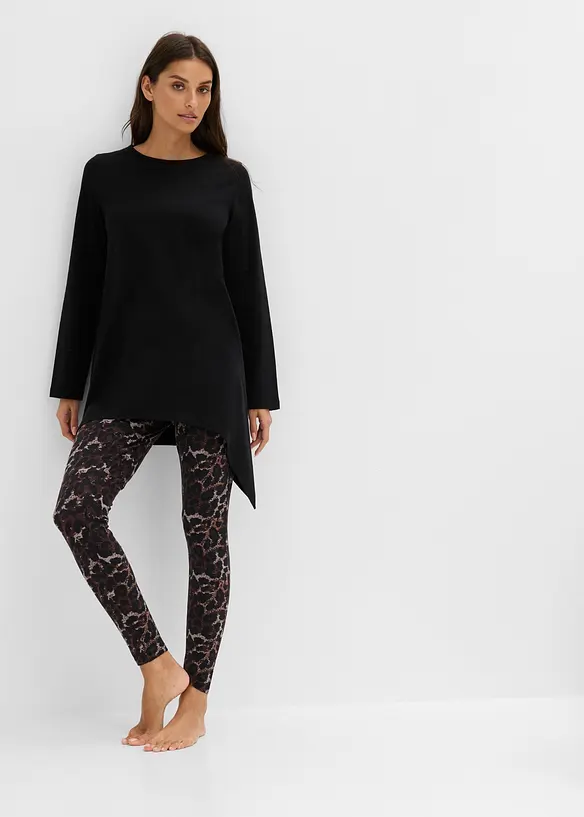 Pigiama con leggings in misto cotone, bonprix