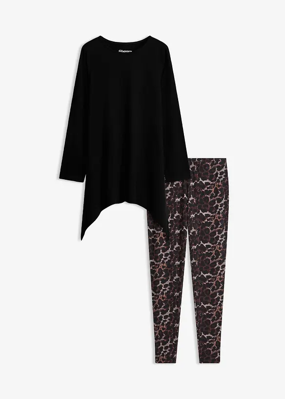 Pigiama con leggings in misto cotone, bonprix