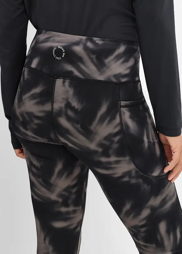 Leggings sportivi termici con tasca portacellulare, asciugatura rapida, bonprix