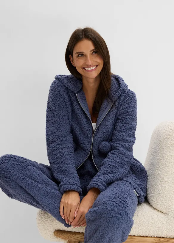 Tuta da casa loungewear in pile teddy, bonprix