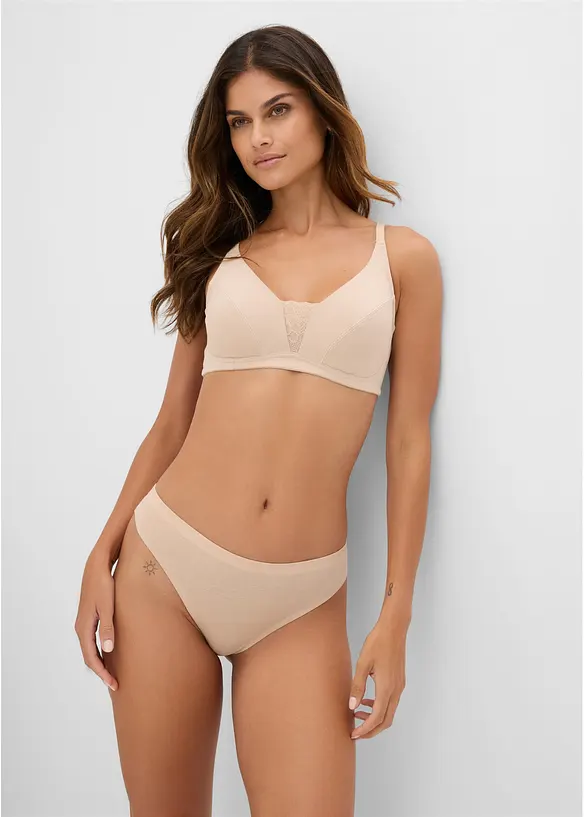 Reggiseno senza ferretto con cotone biologico (pacco da 3), bonprix