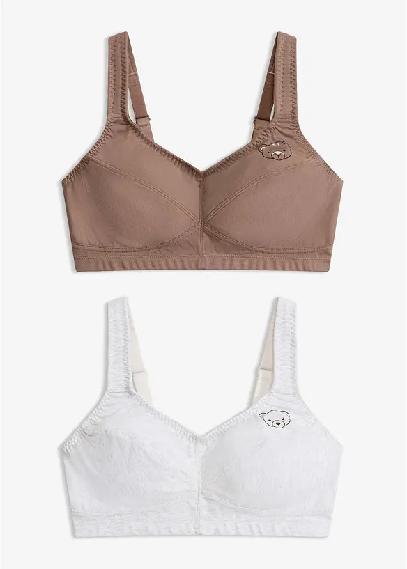 Reggiseno senza ferretto  con cotone biologico (pacco da 2), bonprix