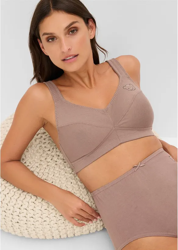 Reggiseno senza ferretto  con cotone biologico (pacco da 2), bonprix