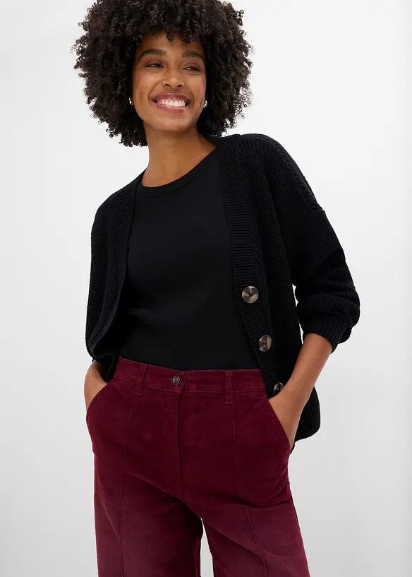 Pantaloni in velluto a coste di misto cotone, bonprix