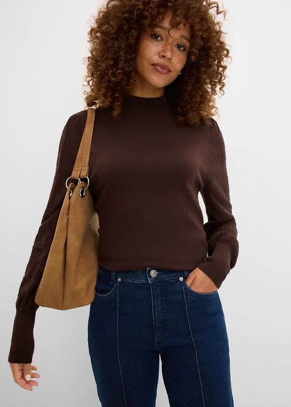 Jeans bootcut, vita media, bonprix