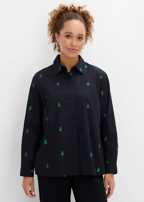 Camicia in puro cotone biologico con ricamo, bonprix