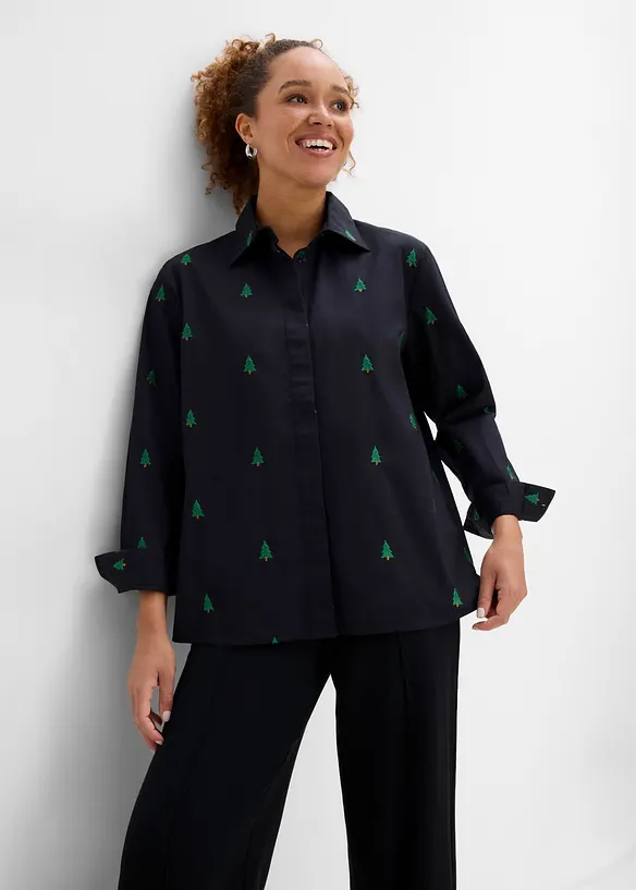 Camicia in puro cotone biologico con ricamo, bonprix