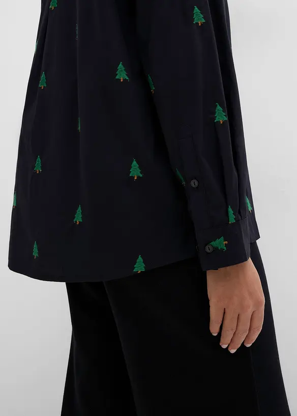Camicia in puro cotone biologico con ricamo, bonprix
