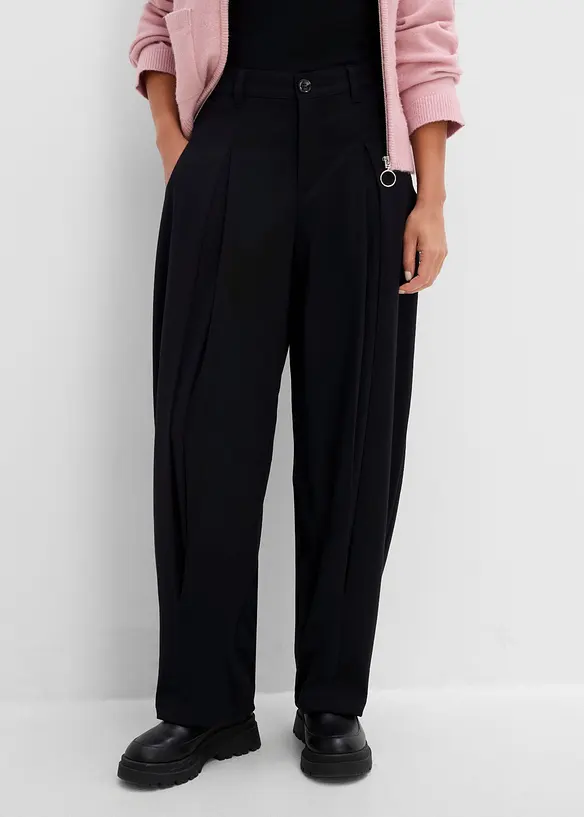 Pantaloni barrel in misto viscosa, bonprix