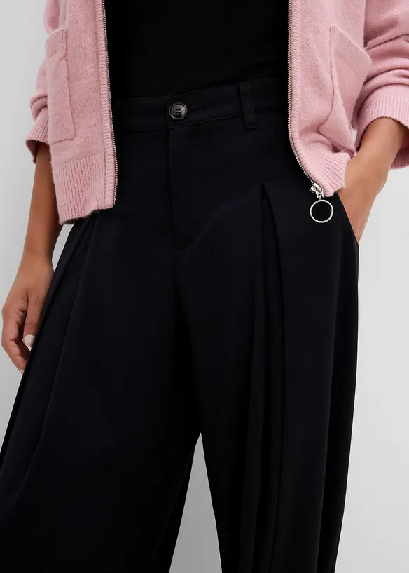 Pantaloni barrel in misto viscosa, bonprix