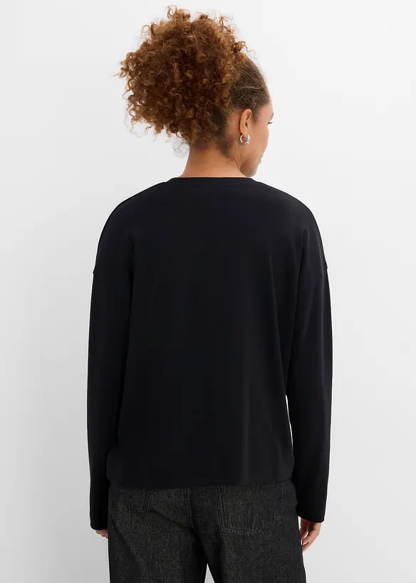 Maglia oversize a maniche lunghe in cotone biologico pesante, bonprix