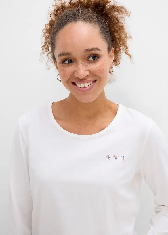 Maglia a maniche lunghe in puro cotone biologico, bonprix