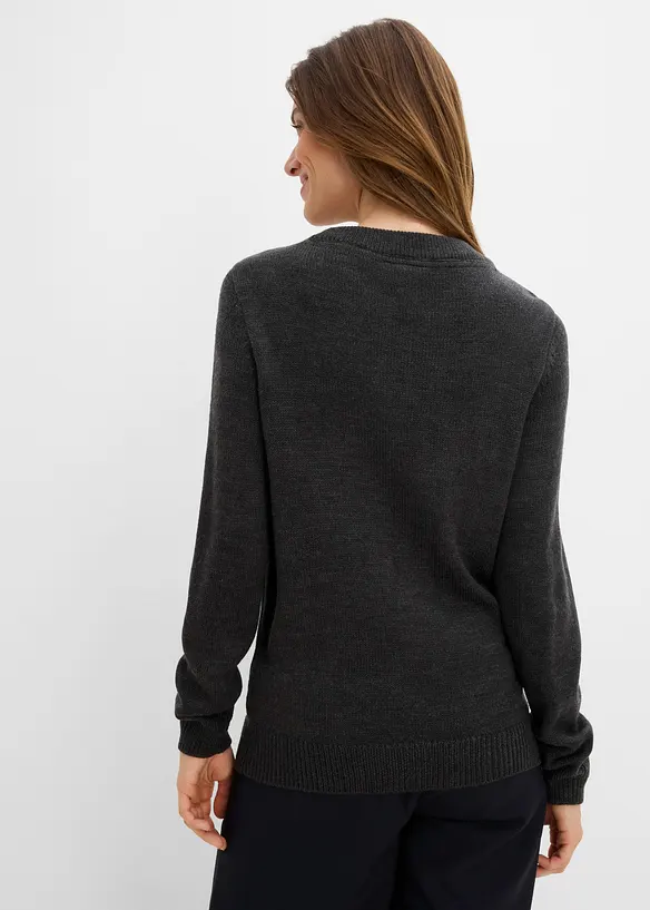 Maglione natalizio con grazioso motivo con cane, bonprix