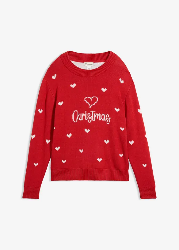 Maglione girocollo in misto cotone, bonprix