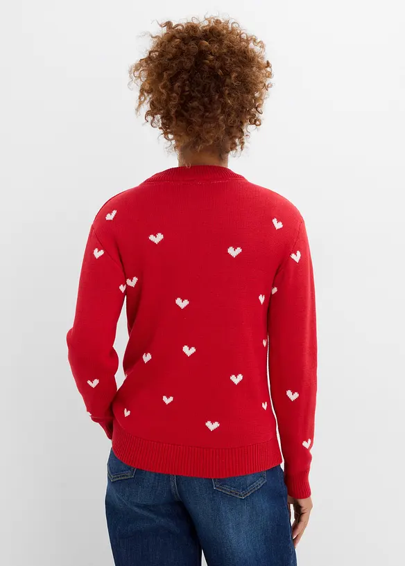 Maglione girocollo in misto cotone, bonprix
