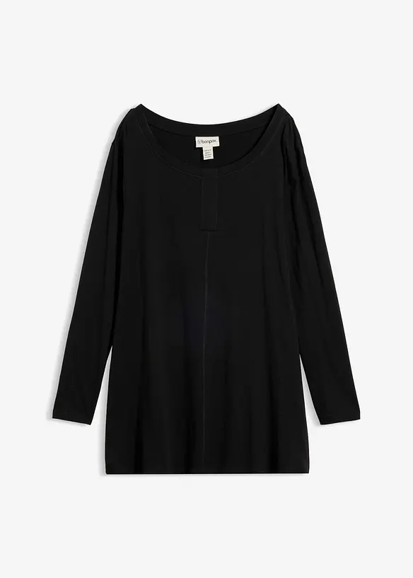 Maglia a maniche lunghe in misto cotone e viscosa, bonprix