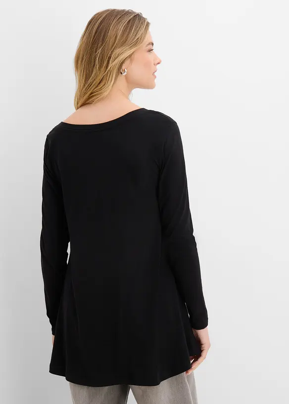 Maglia a maniche lunghe in misto cotone e viscosa, bonprix