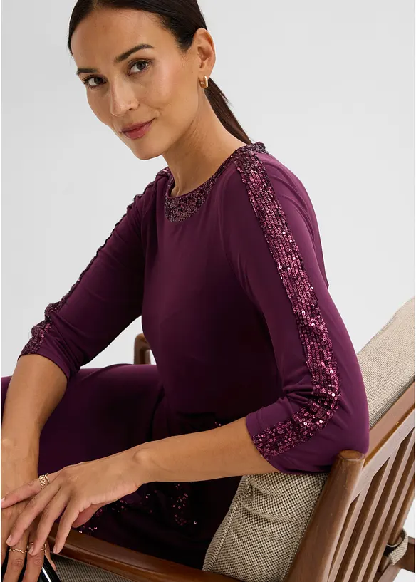 Abito di jersey con paillettes, bonprix