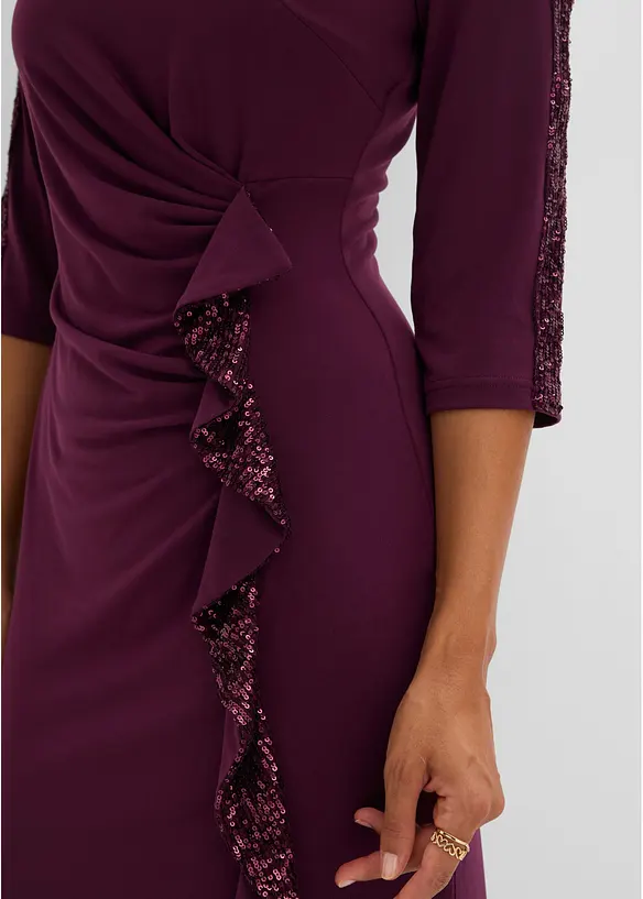 Abito di jersey con paillettes, bonprix