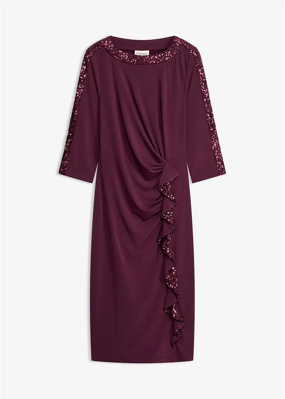 Abito di jersey con paillettes, bonprix