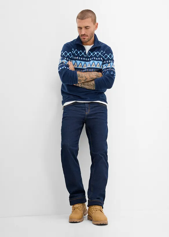 Jeans termici classic fit con fodera calda in pile, straight, bonprix
