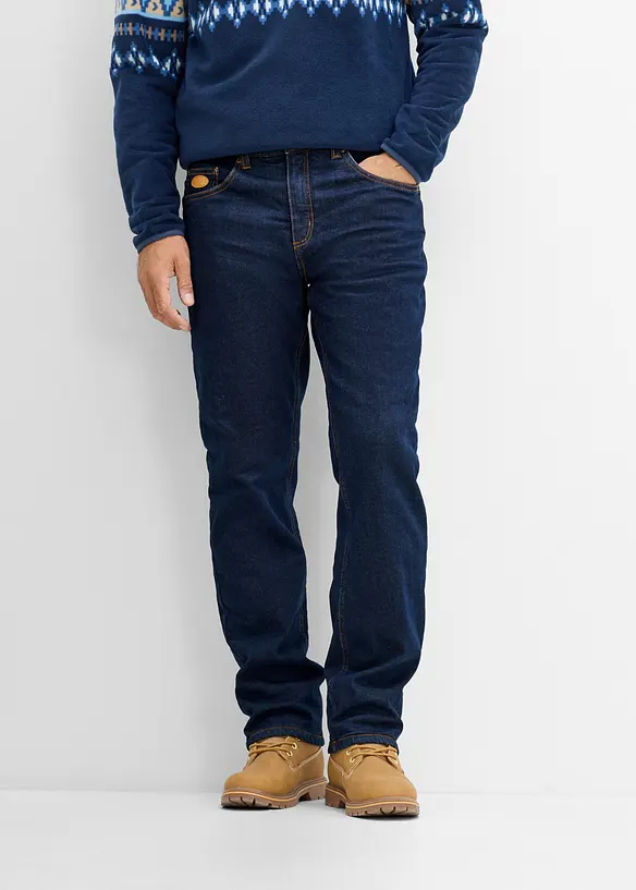 Jeans termici classic fit con fodera calda in pile, straight, bonprix