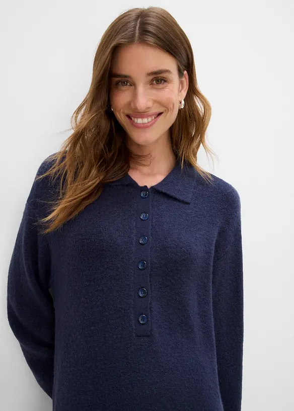 Abito corto in maglia con bottoni, bonprix