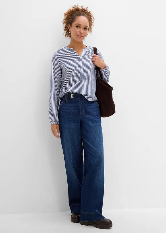 Tunica in puro cotone con guarnizione in pizzo, bonprix