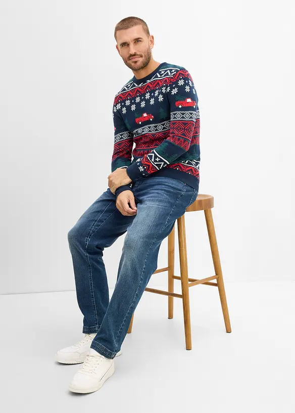 Maglione in filato fine con motivo natalizio, bonprix