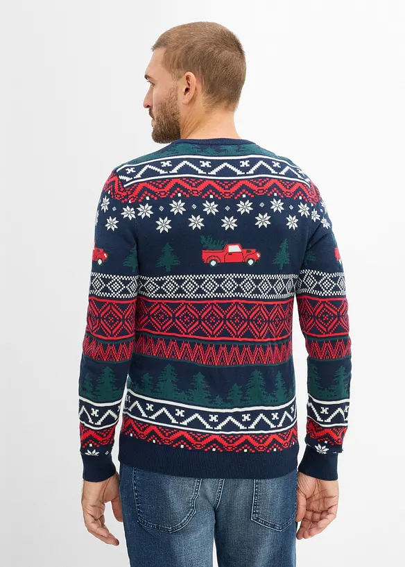 Maglione in filato fine con motivo natalizio, bonprix