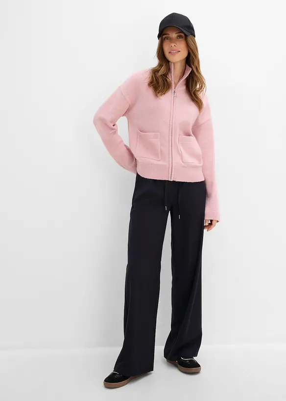 Pantaloni in misto viscosa effetto lana, bonprix