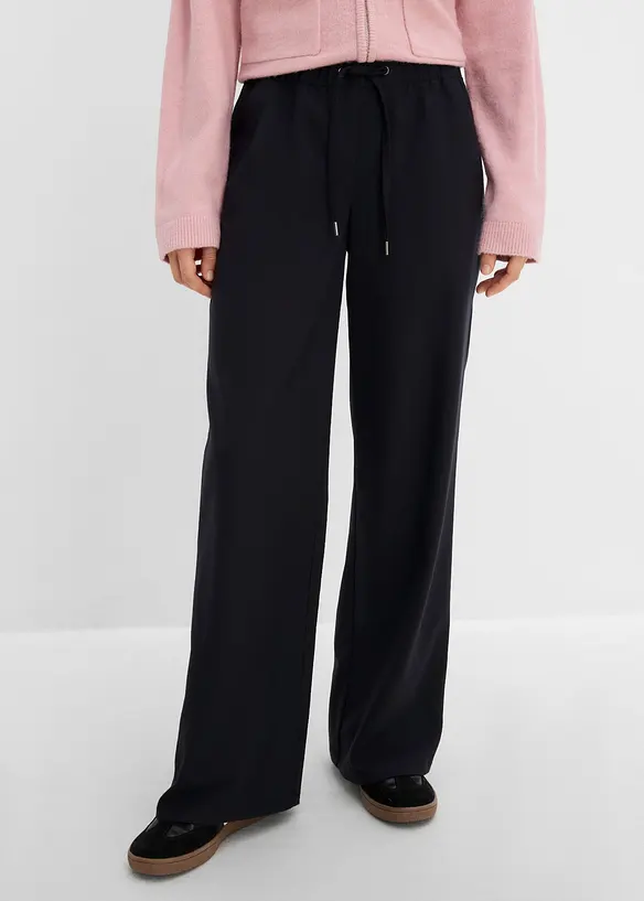 Pantaloni in misto viscosa effetto lana, bonprix