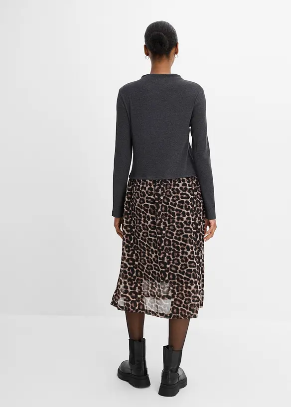 Abito in maglina di materiale misto con puro cotone, bonprix