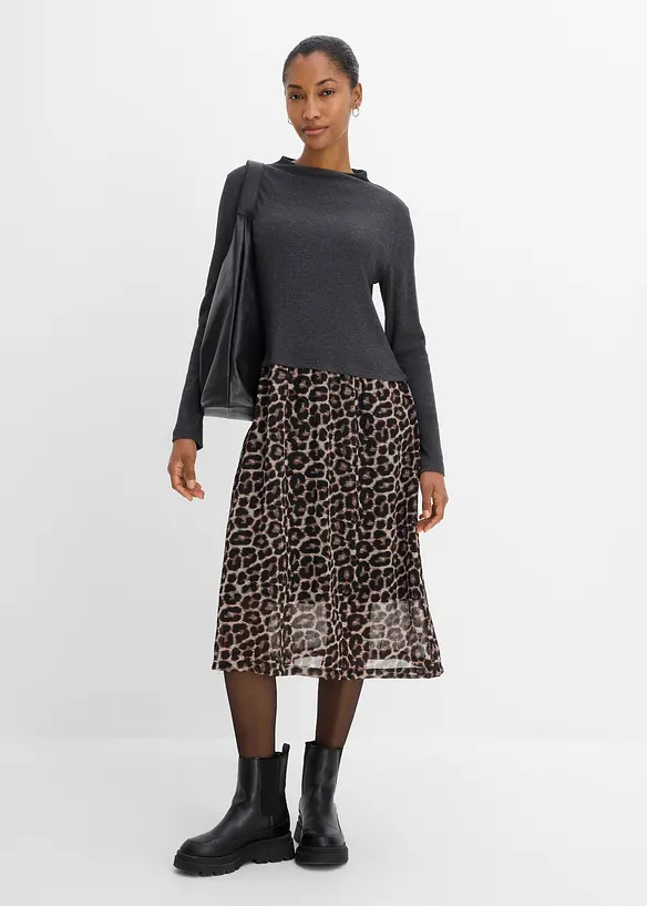 Abito in maglina di materiale misto con puro cotone, bonprix